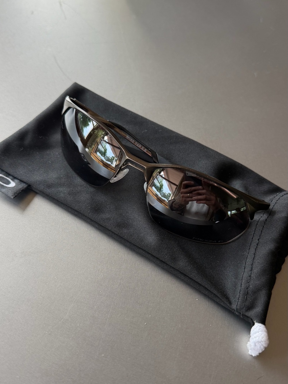 Oakley Wraparound Sunglasses - Black Frame, Dark Lenses